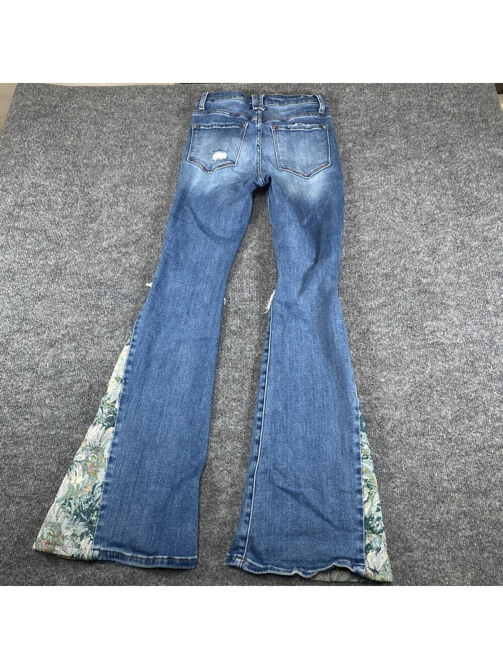 Vervet Los Angeles Wide Leg Distressed Jeans Floral Sz 25 Grandma Chic Grunge AG - Picture 16 of 16